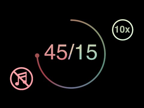 45 Min Timer / 15 Min Break - Pastel Dark Mode - Repeats 10x - Study & Focus Timer