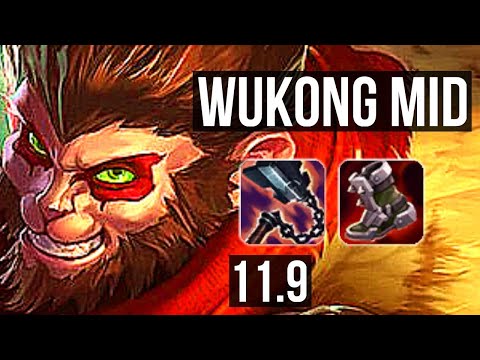 WUKONG vs QIYANA (MID) | Rank 3 Wukong, 1.7M mastery, 500+ games, 6/1/1 | NA Challenger | v11.9