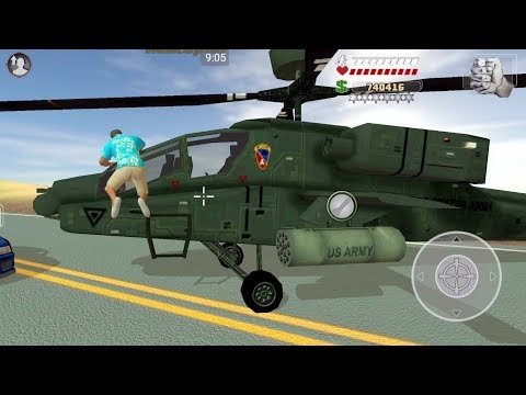 Miami Crime Vice Town (Army chopper theft) || Army Helicopter On Road - Mission Complete