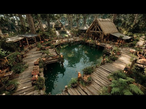 Whispering Waters Market | Medieval Fantasy Music & Animated Ambience