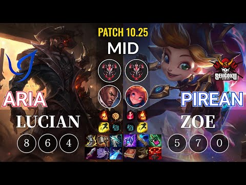 CGA Aria Lucian vs SG Pirean Zoe Mid - KR Patch 10.25