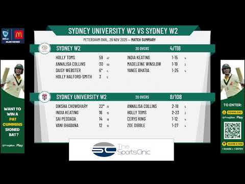 Sydney University W2 v Sydney W2