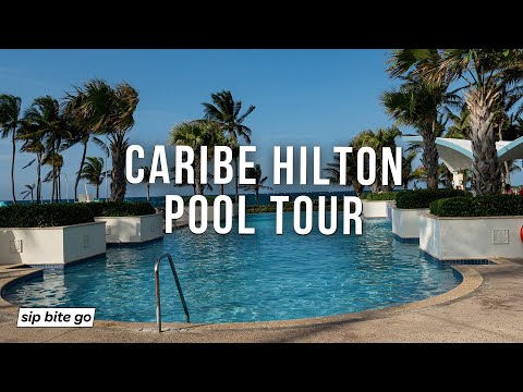 Caribe Hilton POOL AMENITIES Tour (San Juan, Puerto Rico Resort)