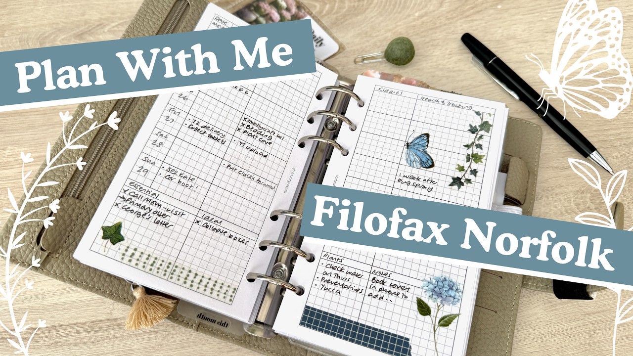 Plan With Me! 📅 Taupe Filofax Norfolk Ring Planner - Spring Themed Planner Chat
