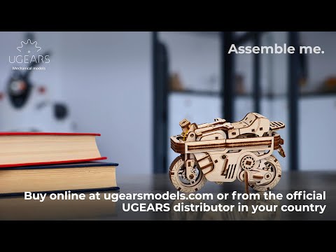 Механічний 3D пазл UGEARS Мото Компакт Складаний скутер (70168)