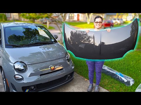 Koshi Carbon Fiber Hood Install - Abarth 500