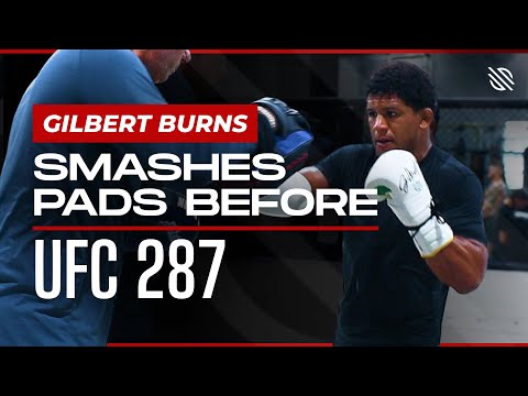 UFC Fighter Gilbert Burns smashes pads with Henri Hooft before UFC 287 | SANABUL