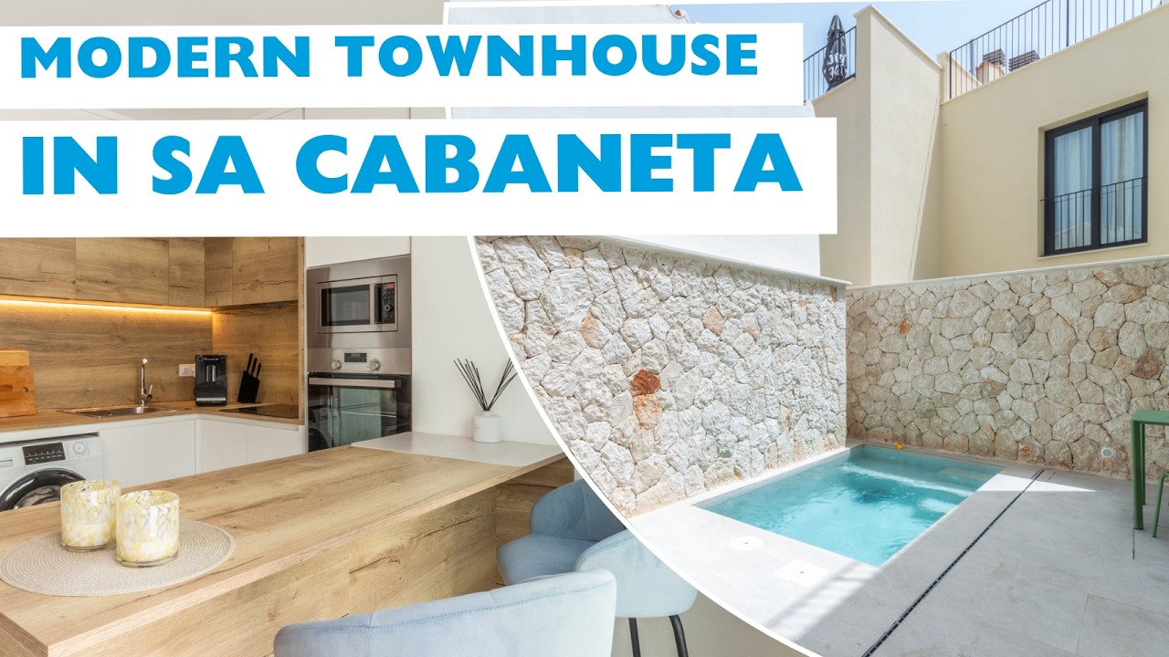 Adosado con piscina privada y terraza en la azotea con vistas en Sa Cabaneta