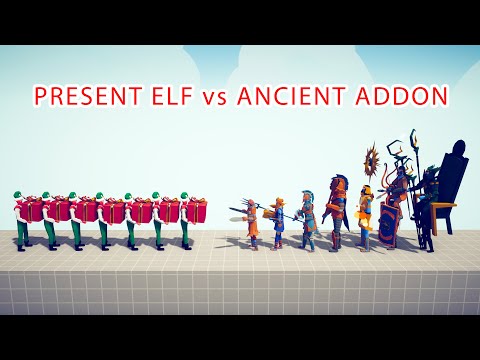 PRESENT ELF Team vs ANCIENT ADDON Team - Totally Accurate Battle Simulator TABS