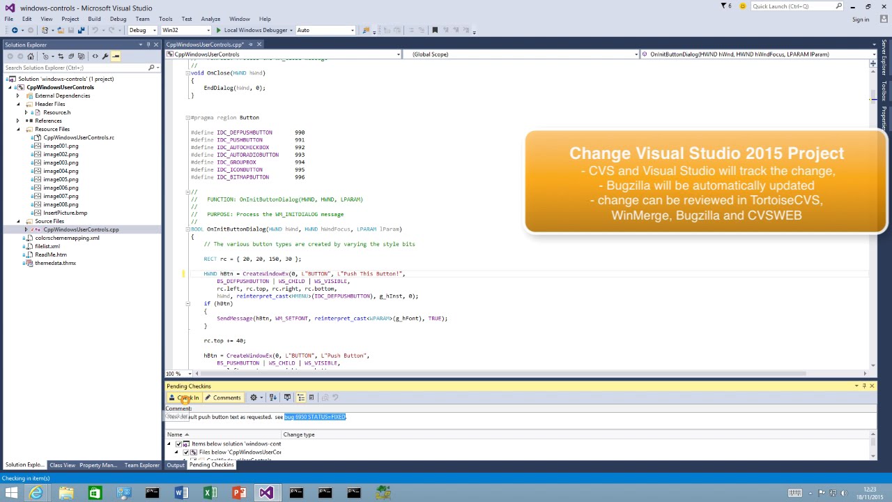 Visual Studio 2015 and CVS Suite (CVSNT)