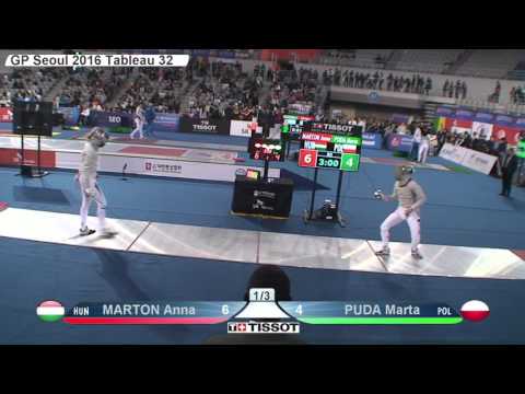 FE F S Individual Seoul GP 2016 T32 02 red PUDA POL vs MARTON HUN