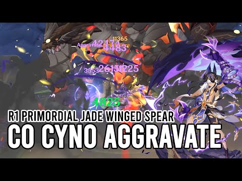 C0 Cyno Aggravate R1 Primordial Jade Winged Spear Quick Showcase | Genshin Impact