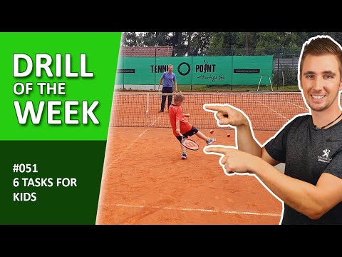 "6 Tasks For Kids" - Great Tennis Coordination Drill For Kids | "Drill of the Week" #051