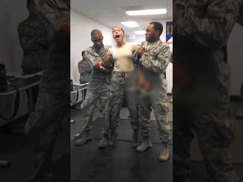 Female Soldier's Unexpected Taser Training Reaction!  #army #fail #cute #humor