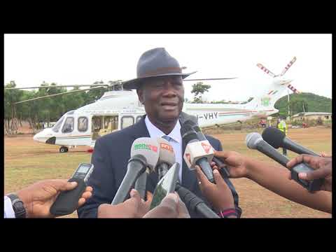 Arrivée du Président Alassane Ouattara à Bongouanou dans le cadre d'une visite d'Etat de 3 jours.