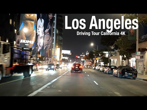 [4K] Los Angeles🇺🇸 Night Drive - Sunset Boulevard - Driving Downtown