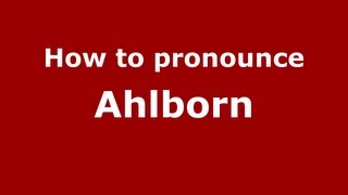 How to pronounce Ahlborn