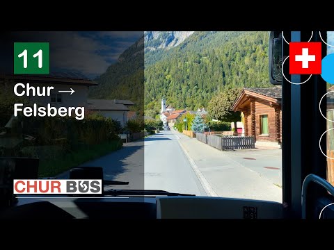[4K] 🇨🇭 Cab Ride: CHUR BUS | 11: Chur → Felsberg | MAN Lion's City 18 C Hybrid