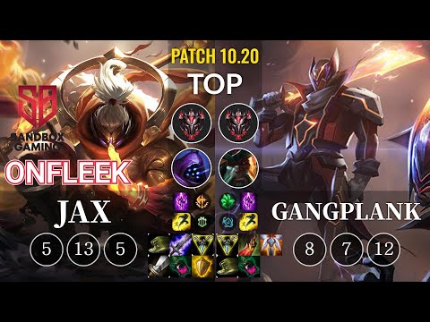 SB OnFleek Jax vs Gangplank Top - KR Patch 10.20