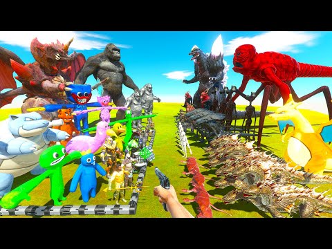 Kaiju Battles | Kong vs SpaceGodzilla | Rainbow Friends vs Fantasy - Animal Revolt Battle Simulator