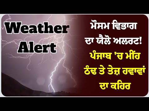 ਮੌਸਮ ਵਿਭਾਗ ਦਾ ਯੈਲੋ ਅਲਰਟ! ਪੰਜਾਬ 'ਚ ਮੀਂਹ, ਠੰਢ ਤੇ ਤੇਜ਼ ਹਵਾਵਾਂ ਦਾ ਕਹਿਰ !