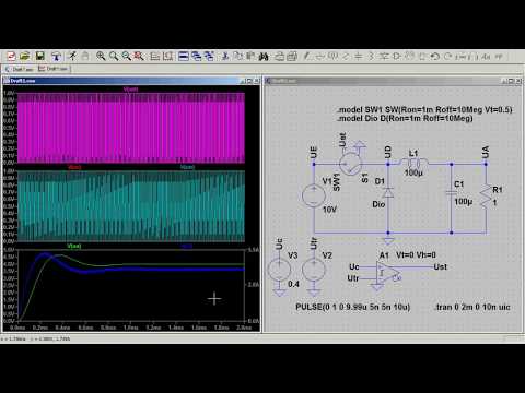 LE4_3_z1 DC/DC Wandler - Simulation Tiefsetzsteller/Abwärtswandler LTSpice