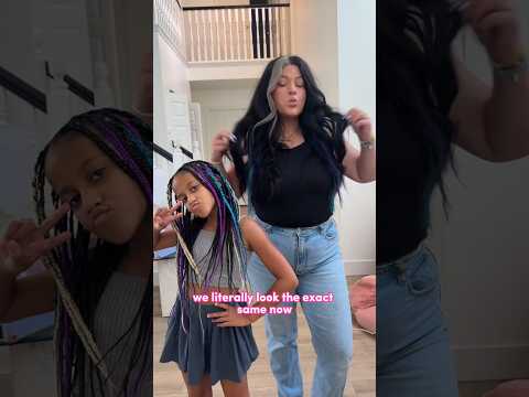Partnerlook! 💜💙💚 #knotenloseZöpfe #Zopffrisuren #MutterTochter #geflochteneFrisuren