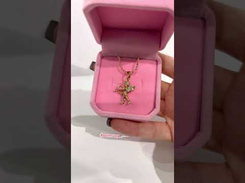 Подарок девушке кулон знак зодиака Стрелец с цирконами ювелирный сплав медзолото в бархатной коробочке - фото 2 - id-p2027510090