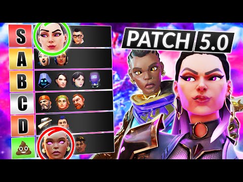 NEW BEST AGENTS TIER LIST for Patch 5.0 - REYNA TAKING OVER THE GAME - Valorant Guide