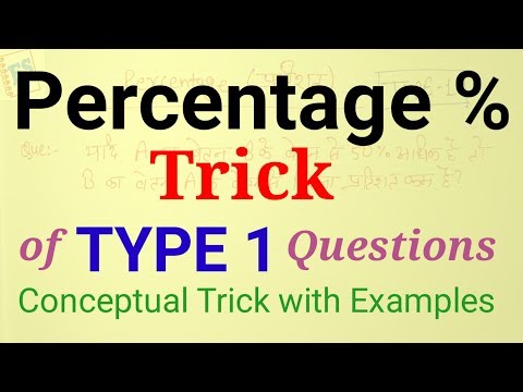 Percentage Trick of Type 1 Questions in Hindi Video