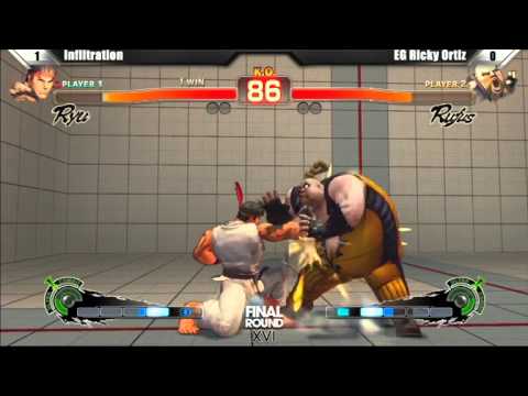 [FR 16 SSFIV AE Top 8] Infiltration (Ryu) vs EG Ricky Ortiz (Rufus)