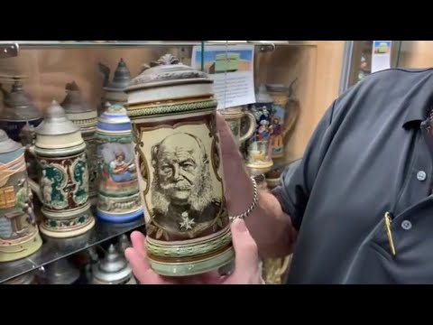 Antique Mettlach German Beer Stein 1890 C. 1900 Three German Emperors .5L 120 Years Old