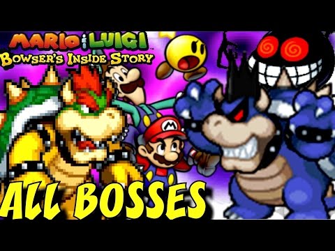 Mario & Luigi: Bowser's Inside Story - ALL Bosses (NO DAMAGE)