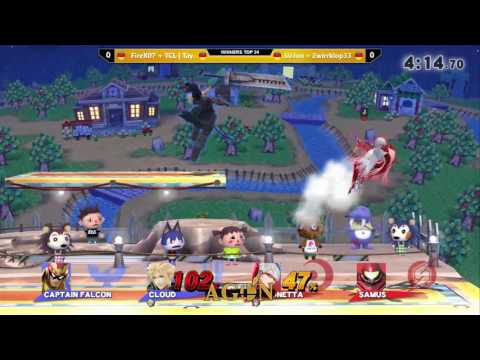 AgonTOYS - FireX07 + Tay Vs. SirJon + Zwirrklop33 - Winners Top 24 - Smash 4 Doubles