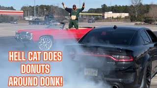 Hell Cat does donuts around donk! Mr Got Damn It x Donkmaster April 1st @mr.gotdamnit