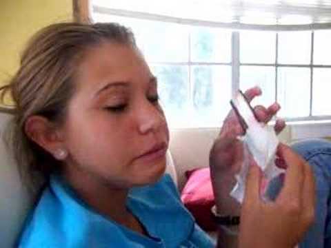 Ragan eating an icecream sandwich