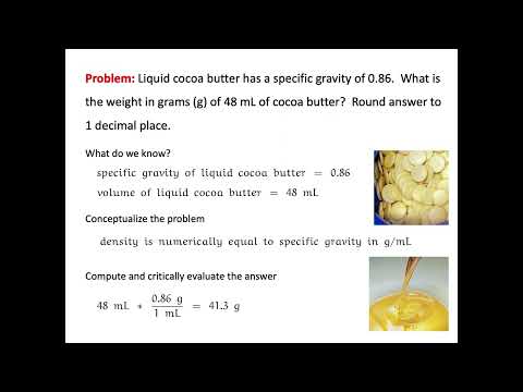 Pharmacy Calculations using Density and Specific Gravity