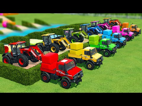 TRANSPORT BALES WITH MERCEDES BENZ MINI TRUCKS & JCB LOADERS - Farming Simulator 22