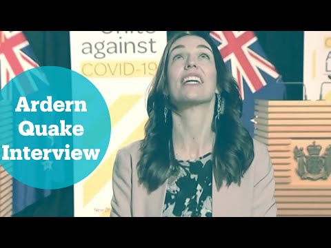New Zealand PM Jacinda Ardern carries on with TV interview during quake