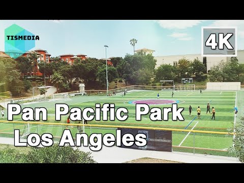 【4K】🇺🇸🌴Walking around Pan Pacific Park in Los Angeles🎧, California, United States