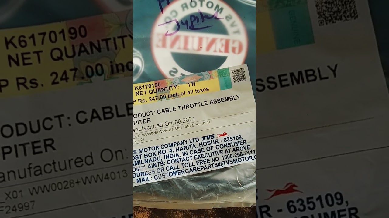 Tvs Jupiter Throttle cable (Accelater Cable )#tvsjupiter #shorts #jupiter #tvs #tvsbike