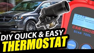 Dodge Caravan Thermostat Replacement -  P0128 Code - DIY How to (Chrysler Town and Country)