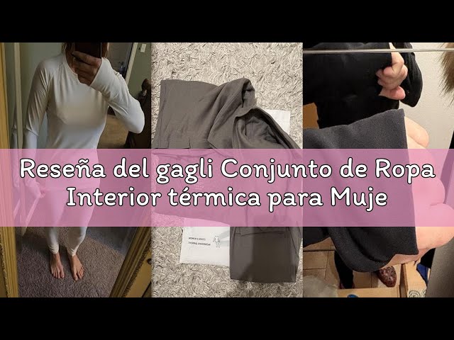 Vídeo relacionado con gagli Ropa interior térmica para mujer, capa base larga para clima frío, conjuntos térmicos ultrasuaves con forro polar superior e inferior, Gris1, Large