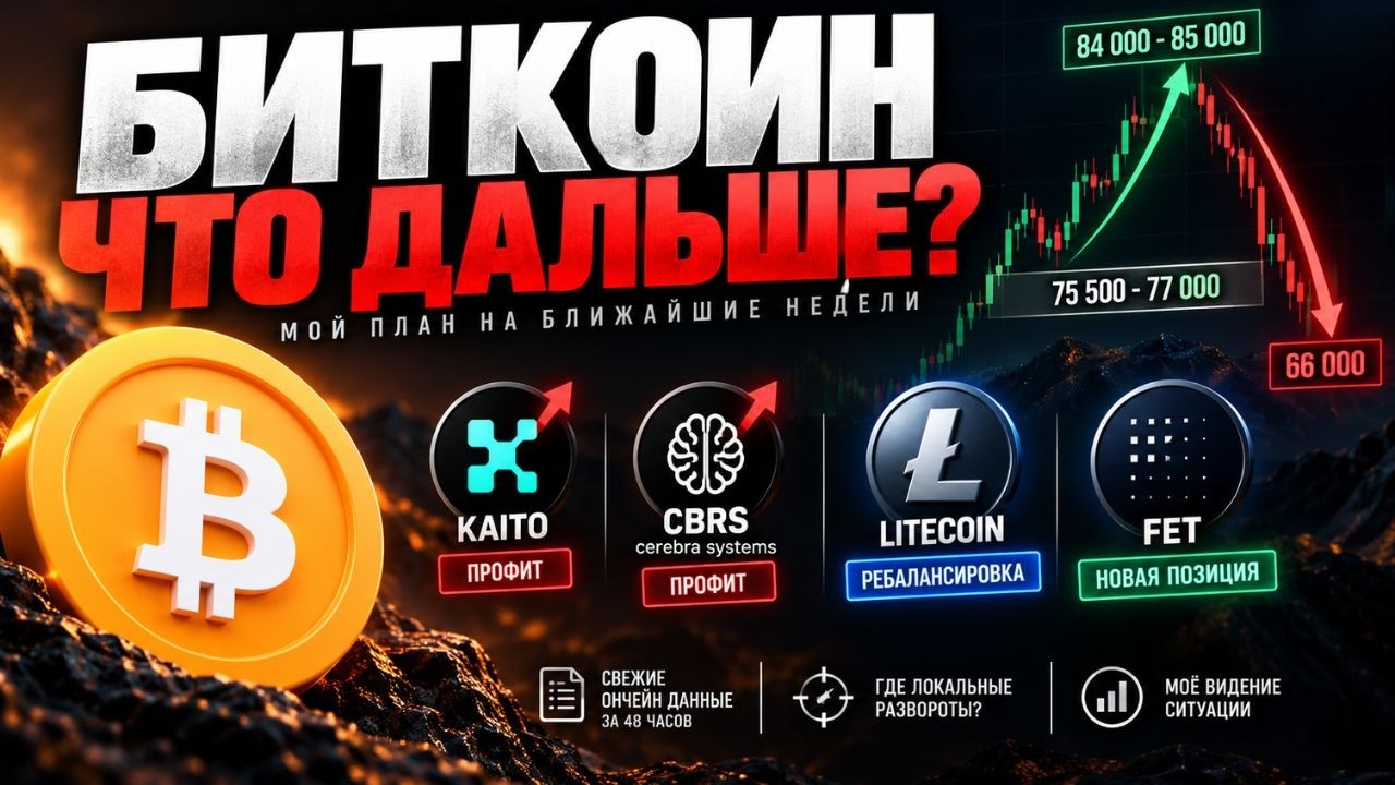 КОРРЕКЦИЯ BTC, ЦЕНОВЫЕ ЗОНЫ ЛОКАЛЬНЫХ РАЗВОРОТОВ, ФИКСАЦИЯ ПРОФИТА ПО KAITO И CBRS,