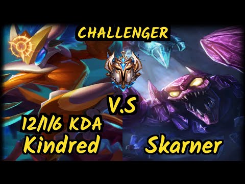 MADL Bluerzor (KINDRED) vs SKARNER - 12/1/6 KDA JUNGLE CHALLENGER GAMEPLAY - EUW