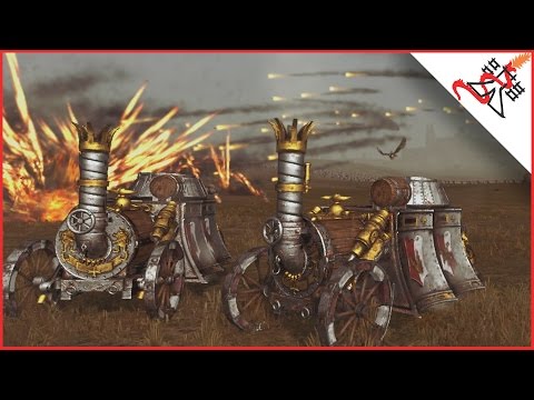 468 HELLSTORM ROCKET ARTILLERY vs 39 STEAM TANKS - Total War: WARHAMMER