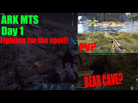 Ark | MTS | Fighting for bear cave + pvp MTS Beginner server day 1|S1 EP1|