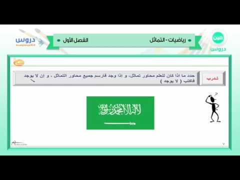 الثاني المتوسط | الفصل الدراسي الأول 1438 | رياضيات | التماثل