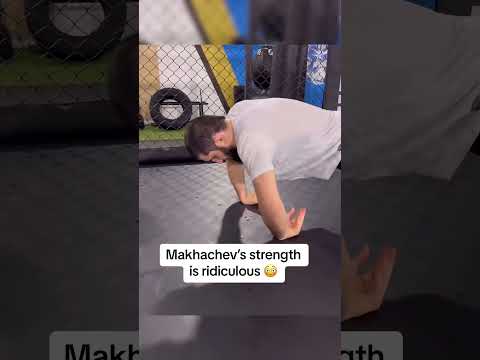 Pushups with his fingers 🤯 #UFC322 (via islam_makhachev/IG)