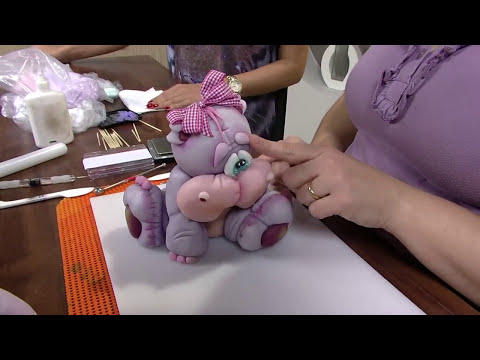 Mulher.com 16/05/2013 Fabi Simonetti - Hipopótamo em biscuit Parte 2